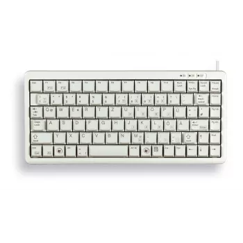 CHERRY Kompakte Tastatur, QWERTY, 83 Tasten, Combi USB/PS2, Hellgrau
