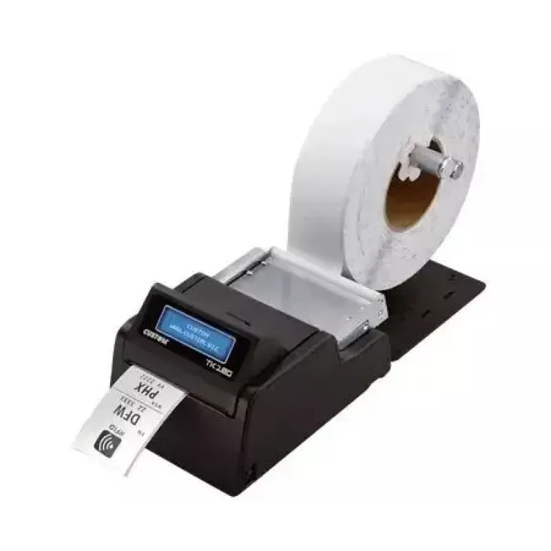 Etikettendrucker CUSTOM TK180 — Thermotransfer, 300×300 DPI, 200 mm/s, max. Papierbreite 82,5 mm, kabelgebundenes Ethernet, schwarz