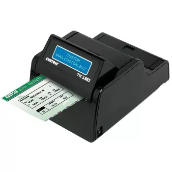 Etikettendrucker CUSTOM TK180 — Thermotransfer, 300×300 DPI, 200 mm/s, max. Papierbreite 82,5 mm, kabelgebundenes Ethernet, schwarz
