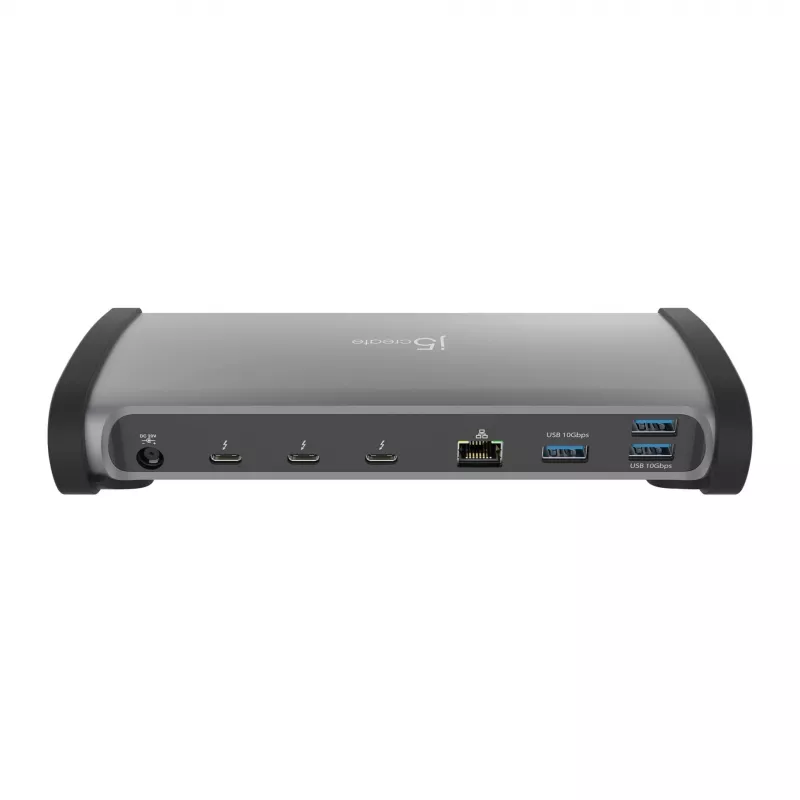 j5create JTD562 - 8K Thunderbolt™ 4 Dockingstation - EU, Kabelgebunden, Thunderbolt 4, 96 W, 3,5 mm, 10,100,1000 Mbit/s, Grau