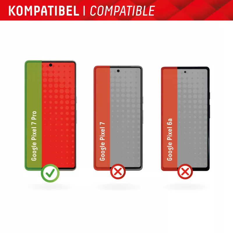 Displex Full Cover Displayschutzfolie (10H) für Google Pixel 7 Pro, Eco-Montagerahmen, Vollflächig