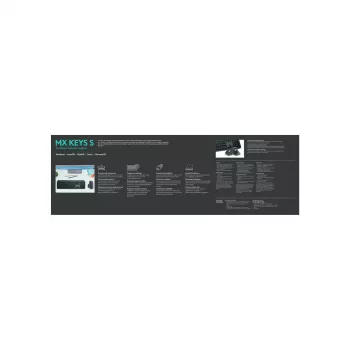 Logitech MX Keys S Tastatur Universal RF Wireless + Bluetooth AZERTY Belgisch Graphite
