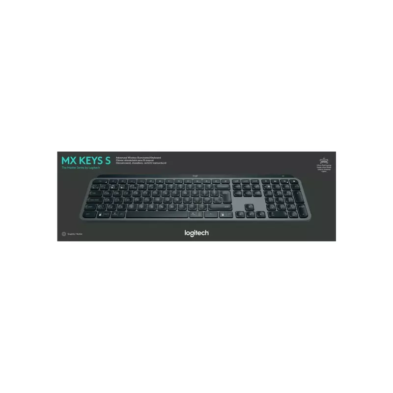 Logitech MX Keys S Tastatur Universal RF Wireless + Bluetooth AZERTY Belgisch Graphite
