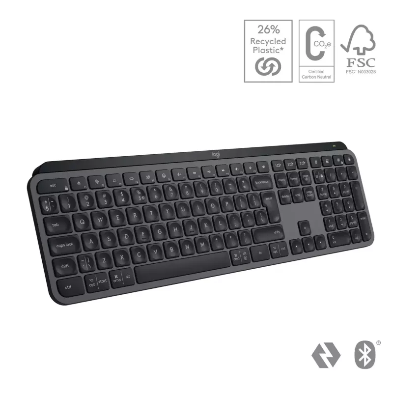 Logitech MX Keys S Tastatur Universal RF Wireless + Bluetooth AZERTY Belgisch Graphite