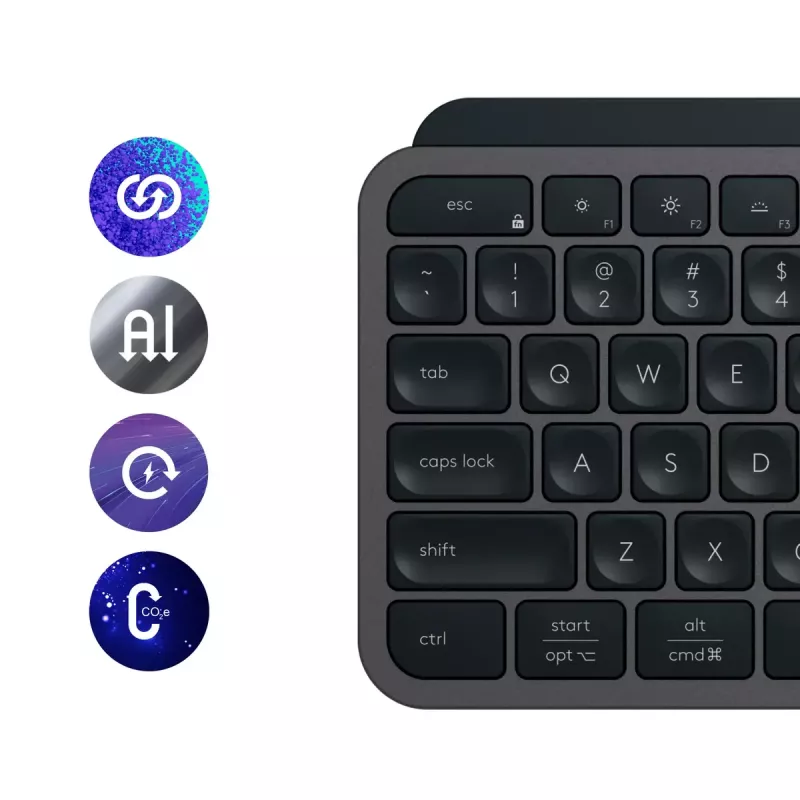 Logitech MX Keys S Tastatur Universal RF Wireless + Bluetooth AZERTY Belgisch Graphite