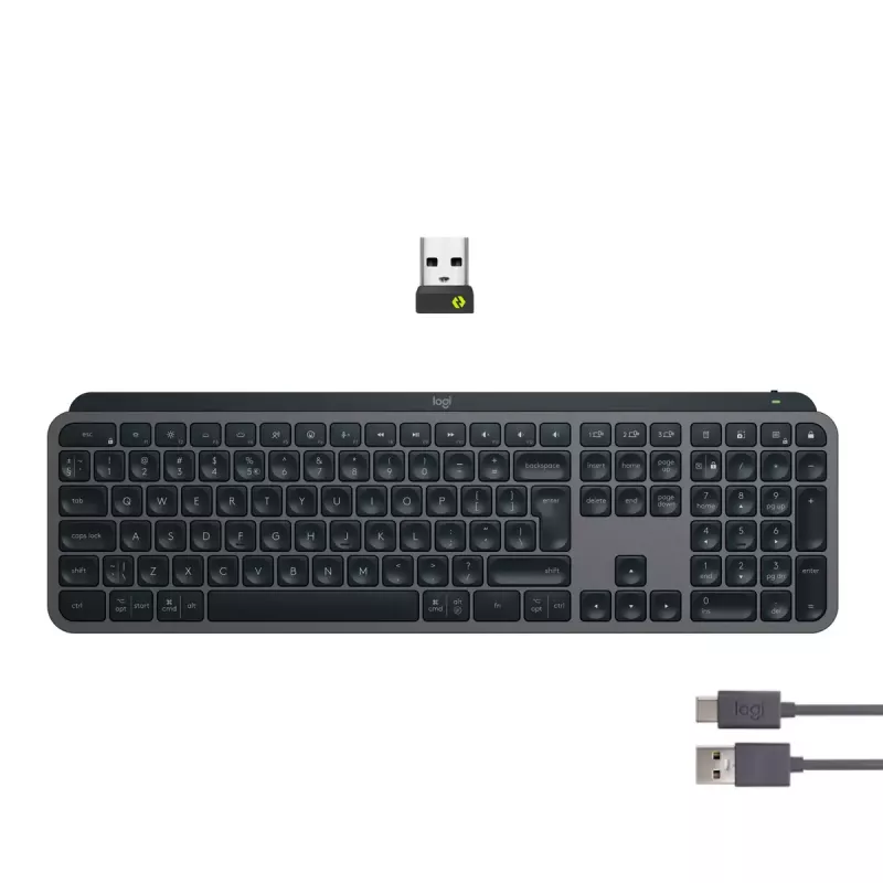 Logitech MX Keys S Tastatur Universal RF Wireless + Bluetooth AZERTY Belgisch Graphite