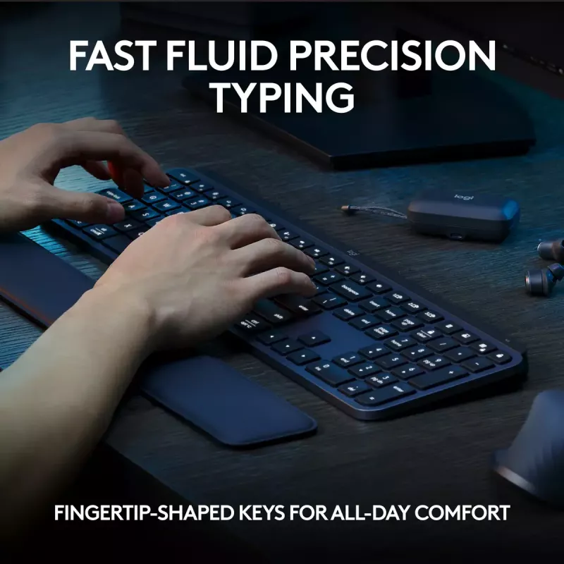 Logitech MX Keys S Tastatur Universal RF Wireless + Bluetooth AZERTY Belgisch Graphite