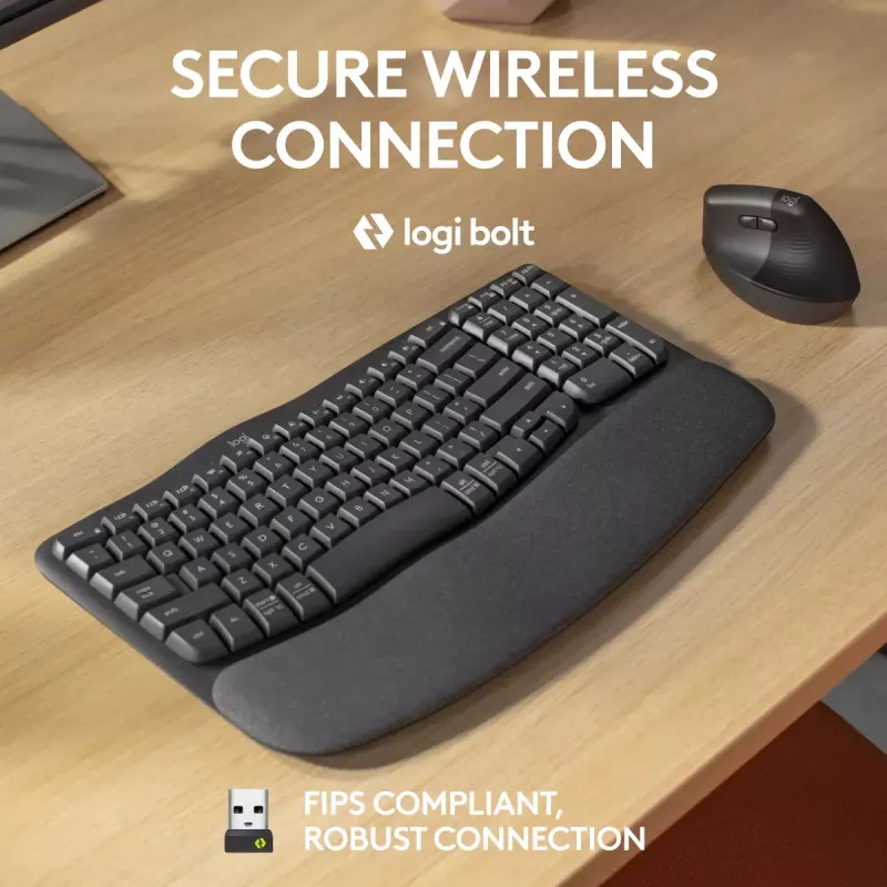 Logitech Wave Keys for Business Ergonomische Tastatur Full-Size Kabellos