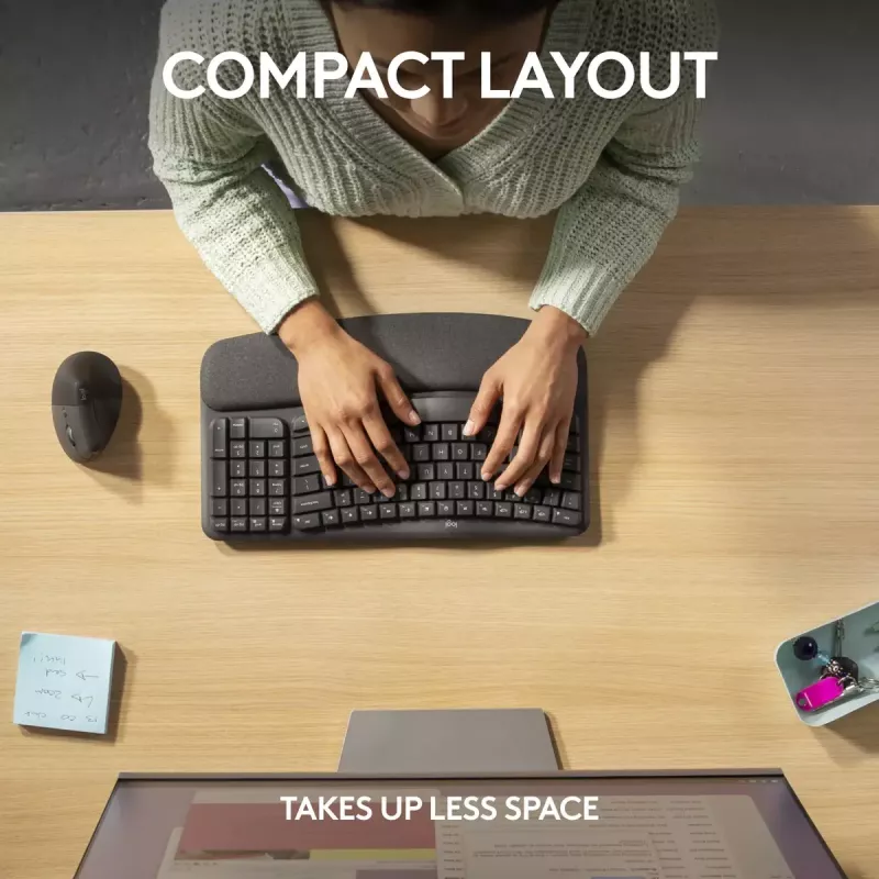 Logitech Wave Keys for Business Ergonomische Tastatur Full-Size Kabellos