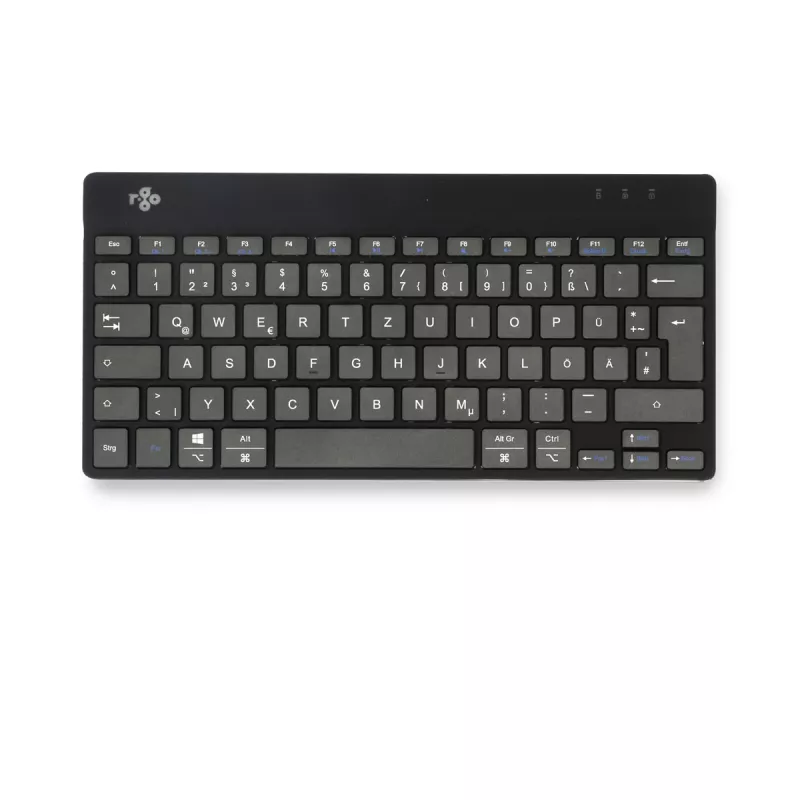 R-Go Tools Ergonomische Tastatur R-Go Compact Break, kompakte Tastatur mit Pausen-Software, QWERTZ (DE), Bluetooth, schwarz
