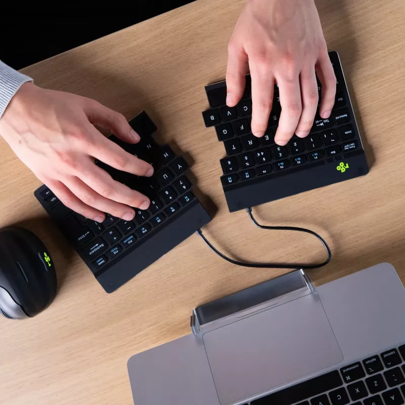 R-Go Tools Ergonomische Tastatur R-Go Split Break mit Break-Software, ergonomische geteilte Tastatur, QWERTZ (DE), Bluetooth, schwarz