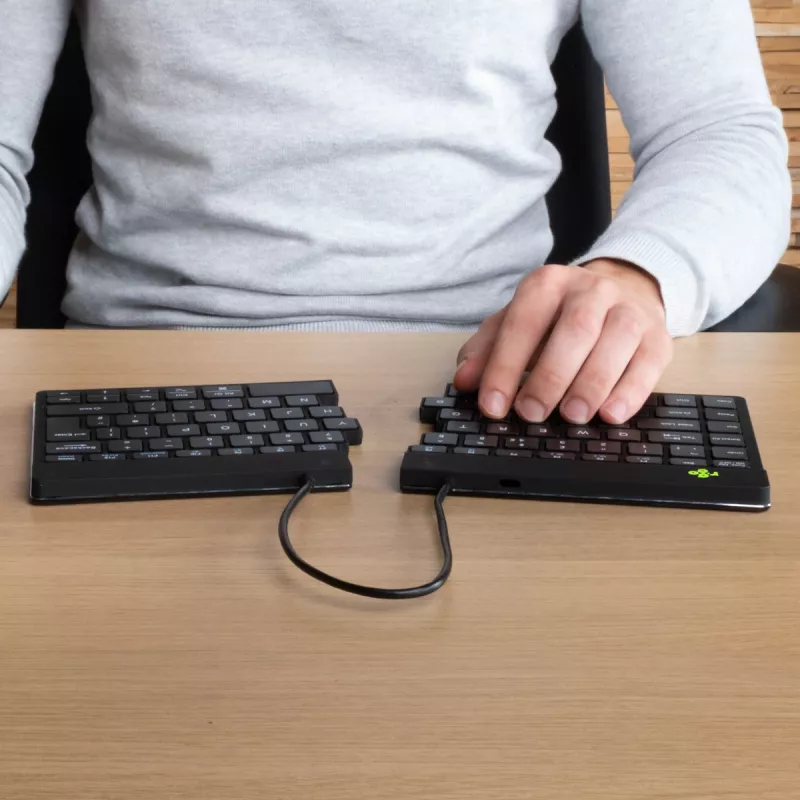 R-Go Tools Ergonomische Tastatur R-Go Split Break mit Break-Software, ergonomische geteilte Tastatur, QWERTZ (DE), Bluetooth, schwarz