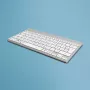 R-Go Tools Ergonomische Tastatur R-Go Compact Break, kompakte Tastatur mit Pausen-Software, QWERTZ (DE), Bluetooth, weiß