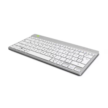 R-Go Tools Ergonomische Tastatur R-Go Compact Break, kompakte Tastatur mit Pausen-Software, QWERTZ (DE), Bluetooth, weiß
