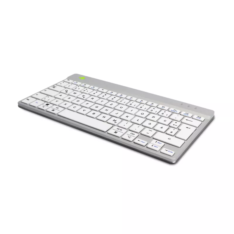 R-Go Tools Ergonomische Tastatur R-Go Compact Break, kompakte Tastatur mit Pausen-Software, QWERTZ (DE), Bluetooth, weiß