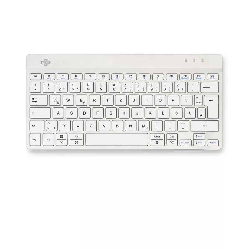 R-Go Tools Ergonomische Tastatur R-Go Compact Break, kompakte Tastatur mit Pausen-Software, QWERTZ (DE), Bluetooth, weiß