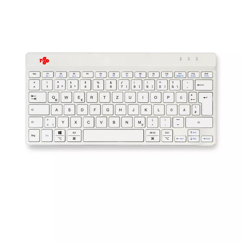 R-Go Tools Ergonomische Tastatur R-Go Compact Break, kompakte Tastatur mit Pausen-Software, QWERTZ (DE), Bluetooth, weiß