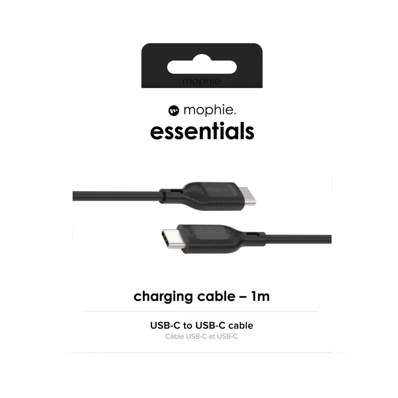 USB-C-auf-USB-C-Ladekabel 1 m — Zagg International mophie essentials, USB 2.0, Schwarz