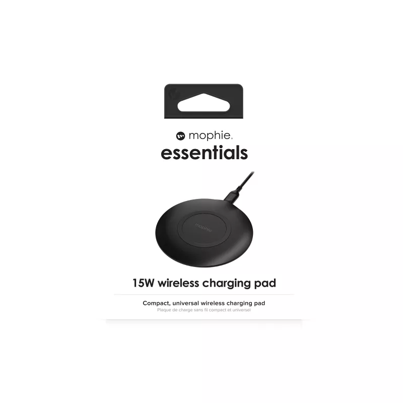 mophie essentials kabelloses Ladepad 15 W Smartphone Schwarz USB Innenbereich