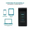 Ravanson Mobilis Ladegerät 100W GaN 2×USB‑C + 1×USB‑A AC für den Innenbereich — für Laptop, Smartphone, Tablet — Schwarz