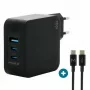 Ravanson Mobilis Ladegerät 100W GaN 2×USB‑C + 1×USB‑A AC für den Innenbereich — für Laptop, Smartphone, Tablet — Schwarz