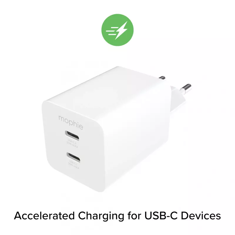 Netzteil Zagg 50W 2x USB-C Weiß — Zagg mophie essentials