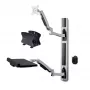 StarTech.com Wandmontage-Workstation, VESA-Halterung für 32-Zoll-Monitore (22 lb/10 kg), voll bewegliche Einzelmonitorhalterung und Tastaturablage mit Desktop-Computer/PC-Halterung, Stehpult