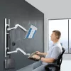 StarTech.com Wandmontage-Workstation, VESA-Halterung für 32-Zoll-Monitore (22 lb/10 kg), voll bewegliche Einzelmonitorhalterung und Tastaturablage mit Desktop-Computer/PC-Halterung, Stehpult