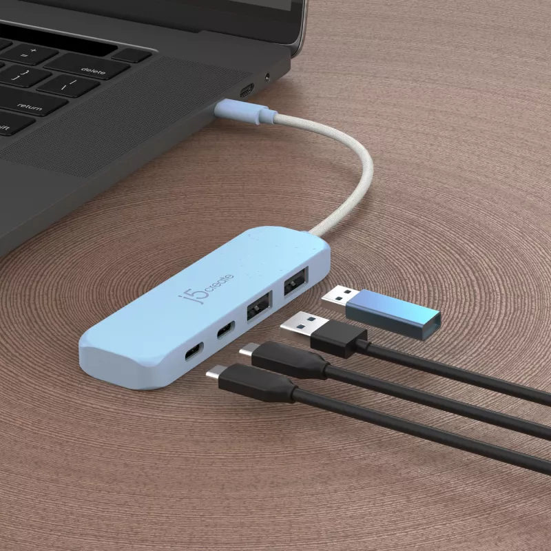 j5create Umweltfreundlicher USB-C zu 4-Port Type-C und Type-A Gen 2 Hub