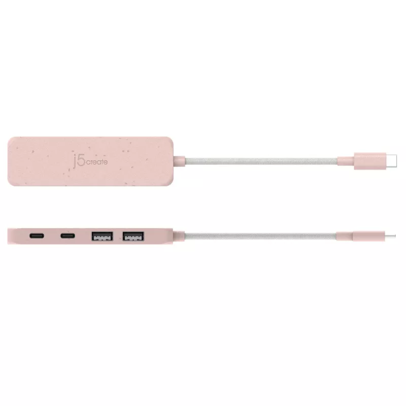USB-C Hub j5create JCH342ER-N 4-Port Type-C Type-A Gen 2 10000 Mbit/s Rose