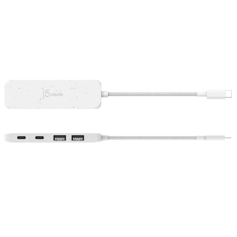 j5create Umweltfreundlicher USB-C- auf 4-Port Type-C & Type-A Gen 2 Hub