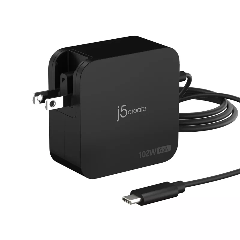 j5create 102W GaN PD USB-C 2-Port Ladegerät mit austauschbaren Netzsteckern