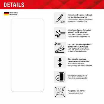 Displex Displayschutzfolie (10H) für Xiaomi Redmi Note 12 Pro(+) 5G, Eco-Montagerahmen, kratzfest