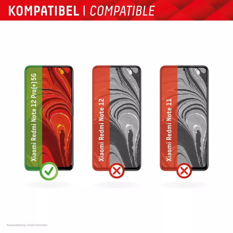 Displex Displayschutzfolie (10H) für Xiaomi Redmi Note 12 Pro(+) 5G, Eco-Montagerahmen, kratzfest