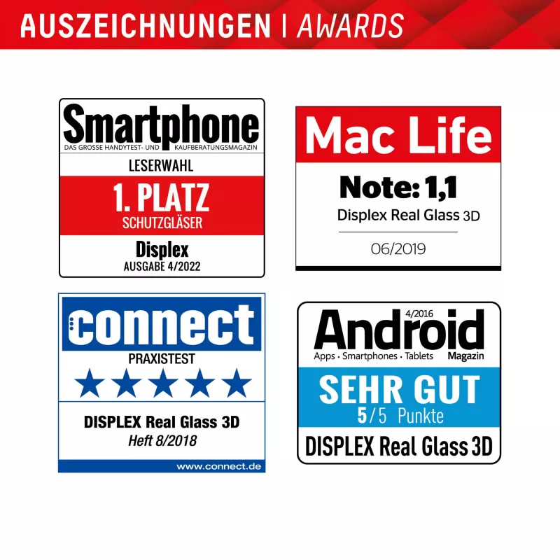 Displex Full Cover Screen Protector (10H) für Samsung Galaxy A35/A55 5G, Eco-Montagerahmen, Full Cover