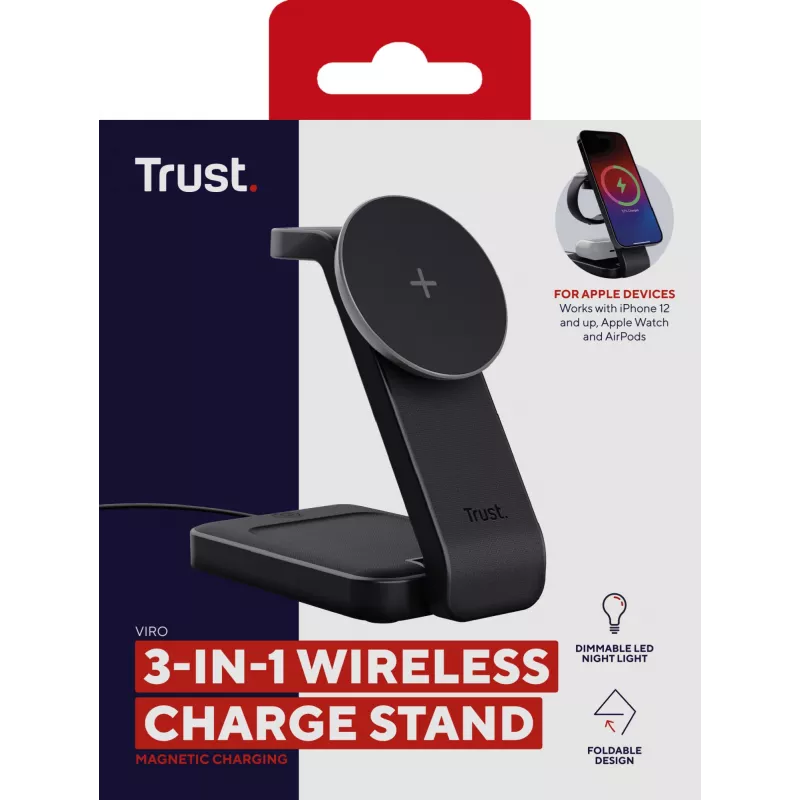 Trust Viro Headphones, Headset, Smartphone, Smartwatch Schwarz USB Wireless charging
