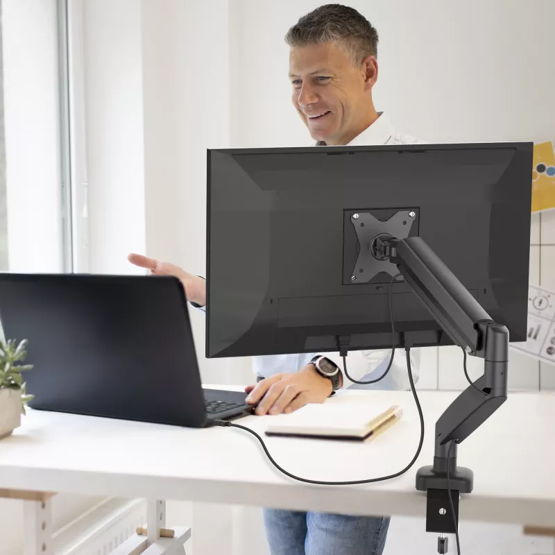 j5create JTSA101 Ergonomische Monitorhalterung Schwarz Tischklemme Tischdurchführung 8 kg 17 bis 32 Zoll