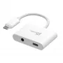 j5create JCA122 USB-C® auf 3,5-mm-Audio-Adapter mit Power Delivery, Schwarz