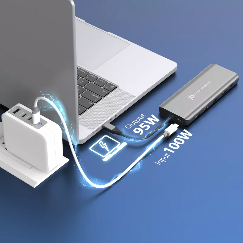 j5create JCD398 USB-C® Dual 4K HDMI™ 10Gbps Mini Dock, Schwarz