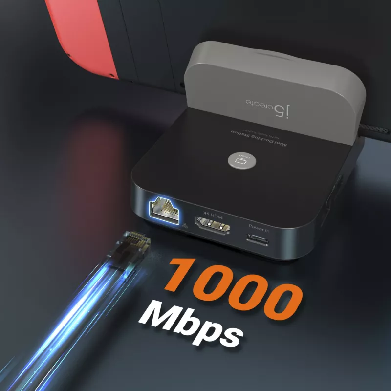 j5create JCD620 Mini Docking Station für Nintendo Switch™, Schwarz