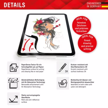 Displex TABLET PAPERSENSE für iPad Pro 11'' (2025/2024), abnehmbare Schreib- und Zeichenfolie mit Papiergefühl