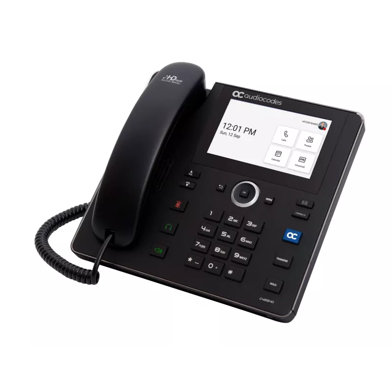 AudioCodes Teams C455HD IP-Phone PoE GbE schwarz, IP-Telefon, Schwarz, Kabelgebundenes Handgerät, Android, SIP info, 8 Leitungen