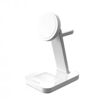 mophie Snap+ 3-in-1 kabellose Ladestation Headset, Smartphone, Smartwatch Weiß USB Kabelloses Laden Schnellladung Innenbereich