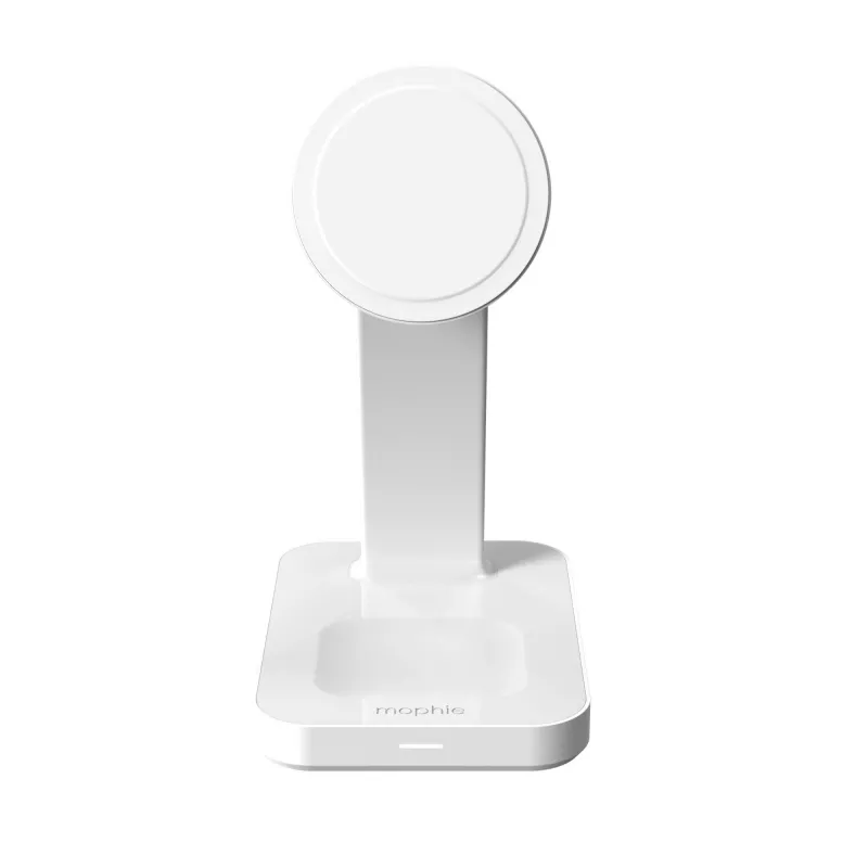 mophie Snap+ 3-in-1 kabellose Ladestation Headset, Smartphone, Smartwatch Weiß USB Kabelloses Laden Schnellladung Innenbereich