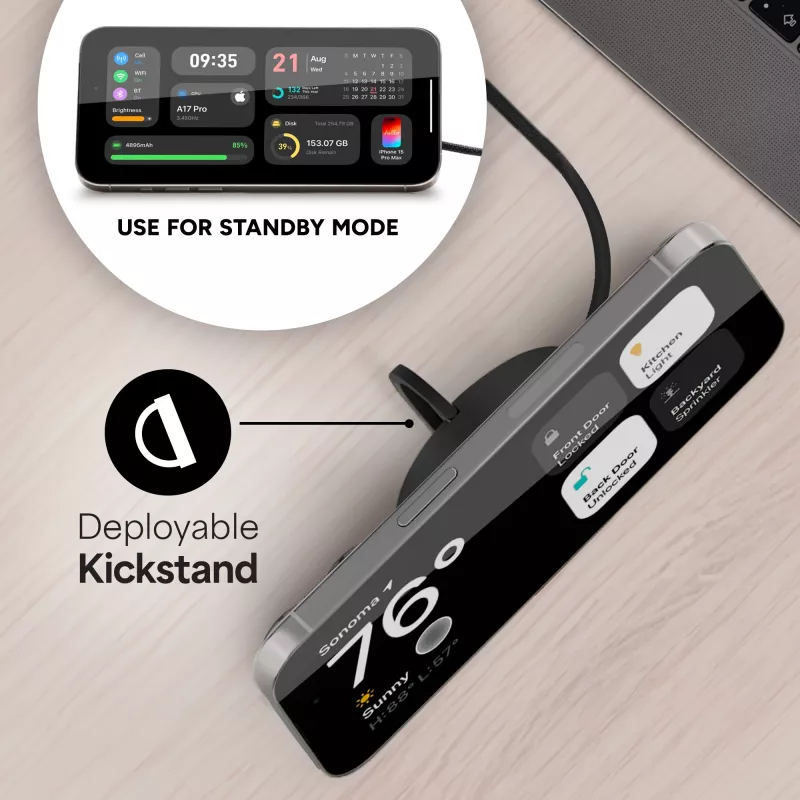 mophie Qi2 Magnetic Charger Smartphone Schwarz USB Kabelloses Laden Schnellladen Innenbereich
