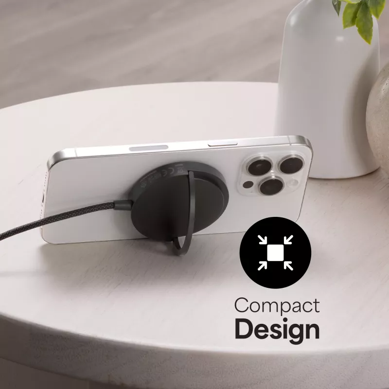 mophie Qi2 Magnetic Charger Smartphone Schwarz USB Kabelloses Laden Schnellladen Innenbereich