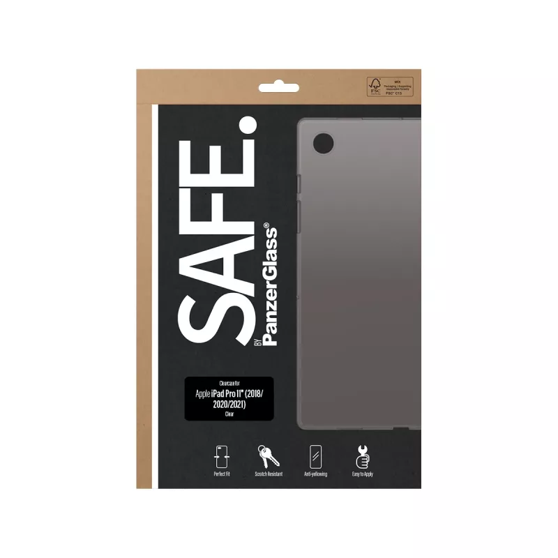 Clear TPU Hülle PanzerGlass SAFE für Apple iPad Pro 11 Zoll (2018, 2020, 2021, 2022, 2024) Transparent