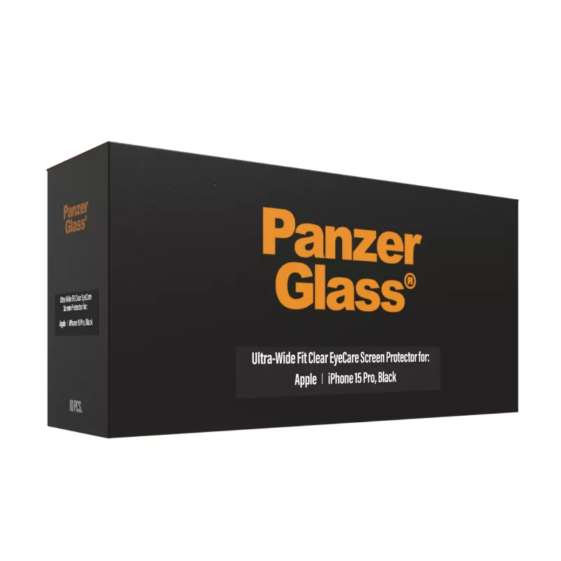 PanzerGlass EyeCare Displayschutz iPhone 15 Pro Ultra-Wide Fit stoßfest