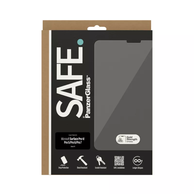 Bildschirmschutzglas PanzerGlass SAFE. für Surface Pro 4 Pro 5 Pro 6 Pro 7 Gehärtetes Glas