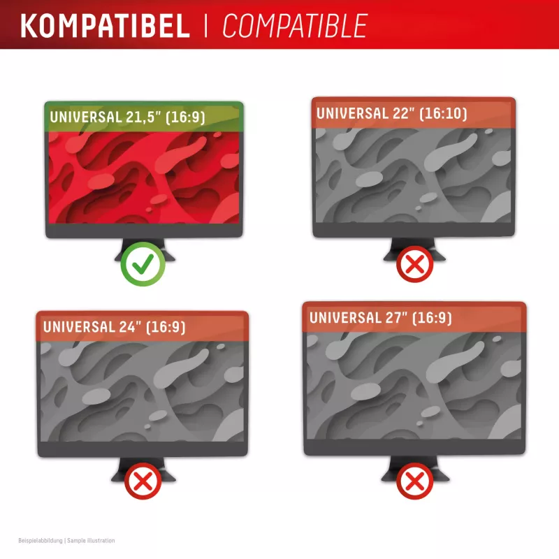 2-Wege-Blickschutzfilter Displex PRIVACY SAFE 21,5 Zoll 16:9 glänzend/matt